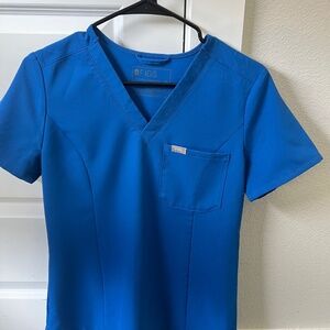 FIGS Royal Blue Catarina Slim Fit and One Pocket Scrub Tops